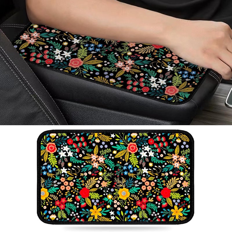 Mokiwala Garden wildflowers Universal Armrest Cover Pad, Car Center Console Cushion Pad, Protect from Pet Claws, Dirt, and Sticky Fingers, Comfortable Car Decor Accessories Fit for Most Cars, Vehicles, SUVs - Image 2